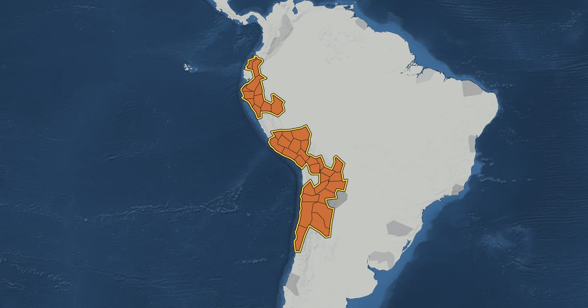 Map of the Inca Empire in 1488, at its largest extent