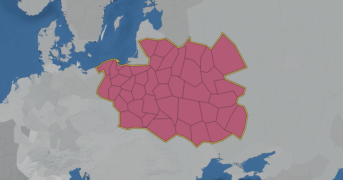 Map of the Polish-Lithuanian Commonwealth in 1619, at its largest extent